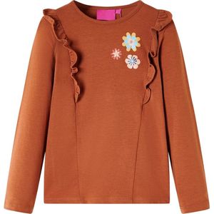 vidaXL - Kindershirt - Cognackleurig - Lange Mouwen