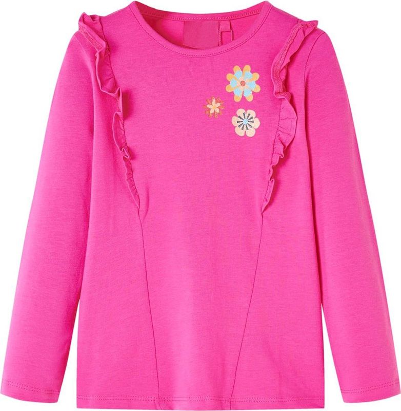 vidaXL - Kindershirt - Donkerroze - Lange Mouwen