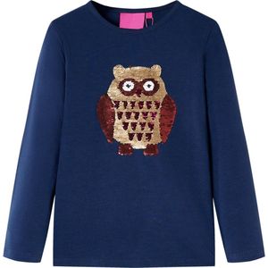 vidaXL - Kindershirt - Marineblauw - Lange Mouwen