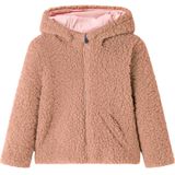 vidaXL - Kinderjas - met - capuchon - 92 - Teddy - kunstvacht - lichtcognackleurig