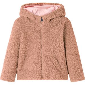 vidaXL - Kinderjas - met - capuchon - 92 - Teddy - kunstvacht - lichtcognackleurig