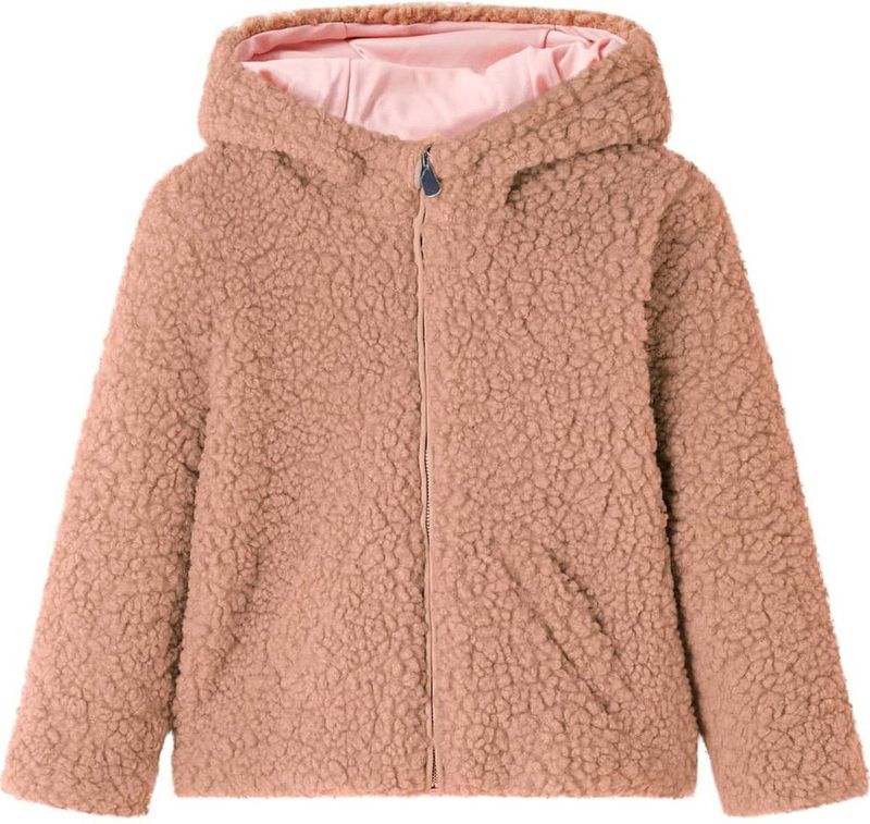 vidaXL - Kinderjas - met - capuchon - 92 - Teddy - kunstvacht - lichtcognackleurig