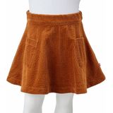 vidaXL - Kinderrok - Cognac - A-lijn - Met Zakken - Ribfluweel
