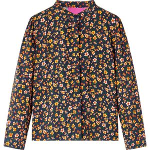 vidaXL - Kinderoverhemd - met - bandkraag - 128 - marineblauw