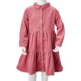 vidaXL - Kinderjurk - Oudroze - Ribfluweel - Lange Mouwen