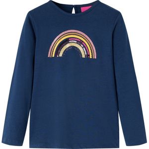 vidaXL - Kindershirt - Marineblauw - Lange Mouwen
