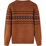 Kindertrui - Cognac - 100% Katoen - Lange Mouwen - Ronde Halslijn