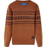 Kindertrui - Cognac - 100% Katoen - Lange Mouwen - Ronde Halslijn