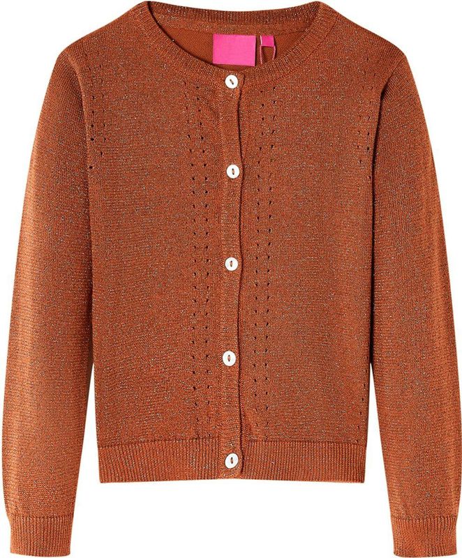 vidaXL - Kindervest - Cognackleurig - Gebreid