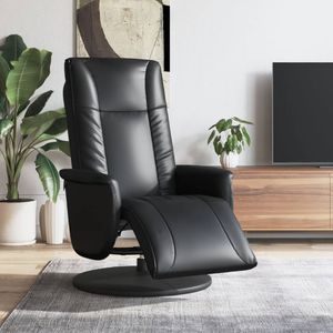 vidaXL Fauteuil verstelbaar met voetensteun kunstleer zwart