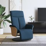 vidaXL Relaxsessel mit Fußteil Blau Stoff