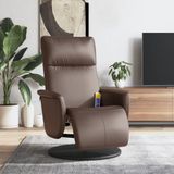vidaXL Massagesessel mit Fußteil Braun Kunstleder