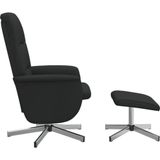Relaxsessel mit Hocker Schwarz Stoff Vidaxl