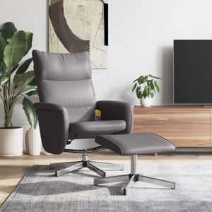 vidaXL - Massagestoel - Verstelbaar - Kunstleer - Grijs