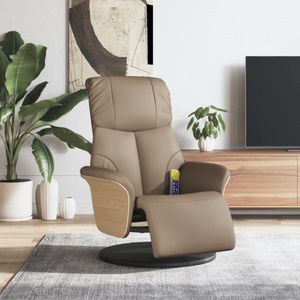 vidaXL Massagestoel - Kunstleer - Cappuccino - Verstelbaar met Voetensteun