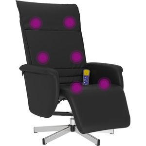 vidaXL - Massagestoel - Kunstleer - Zwart - Verstelbaar met Voetensteun