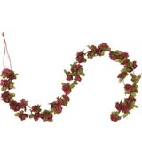 vidaXL Weihnachtskränze Blumen 6 Stk. Weinrot 250 cm