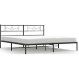 Bettgestell mit Kopfteil Metall Schwarz 200x200 cm Vidaxl