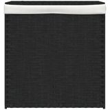 Wasmand - 2 Vakken - PE-Rattan - Inklapbaar - Deksel