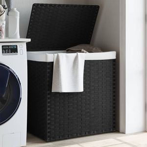 vidaXL-Wasmand-met-2-vakken-53x35x57-cm-poly-rattan-zwart