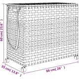 Wasmand - Rattan - 3 Vakken - Met Deksel - Met Wielen