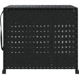 Wasmand - Rattan - 3 Vakken - Met Deksel - Met Wielen