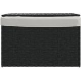 Wasmand - Zwart - PE-Rattan - Inclusief Deksel