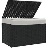 Wasmand - Zwart - PE-Rattan - Inclusief Deksel