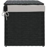 Wasmand - Zwart - PE-Rattan - Inclusief Deksel