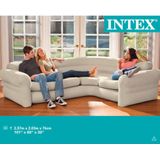 Intex Opblaasbare Hoekbank 257x203x76 cm - Luxueuze en Comfortabele Bank voor Extra Zitruimte