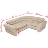 Intex Opblaasbare Hoekbank 257x203x76 cm - Luxueuze en Comfortabele Bank voor Extra Zitruimte