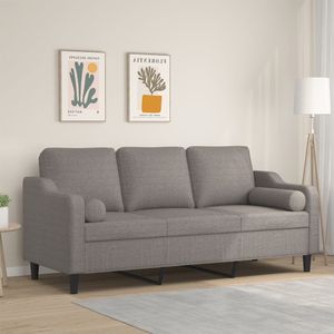 Vidaxl - 3-Sitzer-Sofa mit Zierkissen Taupe 180 cm Stoff
