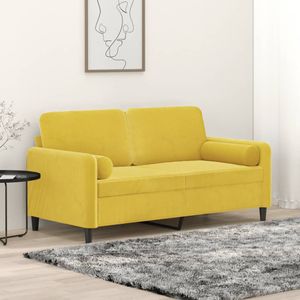 Vidaxl - 2-Sitzer-Sofa mit Zierkissen Gelb 140 cm Samt