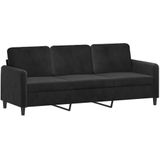Vidaxl - 3-Sitzer-Sofa mit Zierkissen Schwarz 180 cm Samt