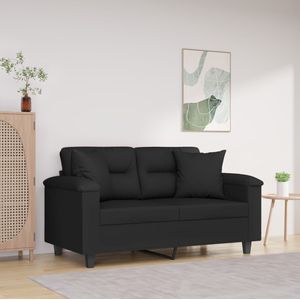2-Sitzer-Sofa mit Kissen Schwarz 120 cm Mikrofasergewebe vidaXL