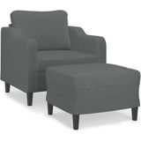 Sessel mit Hocker Dunkelgrau 60 cm Stoff Vidaxl