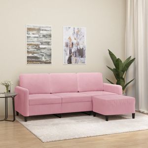vidaXL - Driezitsbank - Fluweel - Roze