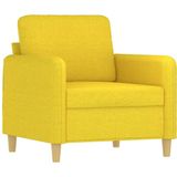 vidaXL - Fauteuil - met - voetenbank - 60 - cm - stof - lichtgeel