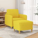 Sessel mit Hocker Hellgelb 60 cm Stoff Vidaxl