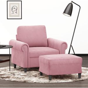 Sessel mit Hocker Rosa 60 cm Samt vidaXL