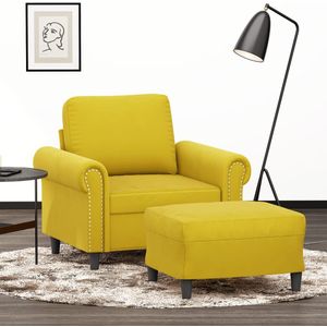 Vidaxl - Sessel mit Hocker Gelb 60 cm Samt