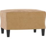 vidaXL - Driezitsbank - met - voetenbank - 180 - cm - fluweel - bruin