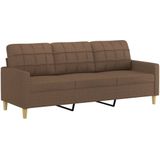 vidaXL 3-tlg. Sofagarnitur mit Kissen Braun Stoff