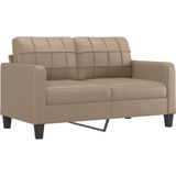 vidaXL 2-tlg. Sofagarnitur mit Kissen Cappuccino-Braun Kunstleder