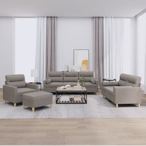 Vidaxl - 4-tlg. Sofagarnitur mit Kissen Taupe Stoff