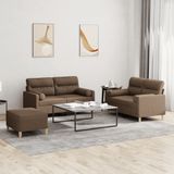 Vidaxl - 3-tlg. Sofagarnitur mit Kissen Braun Stoff