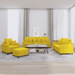 Vidaxl - 4-tlg. Sofagarnitur mit Kissen Gelb Samt
