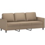 Vidaxl - 3-tlg. Sofagarnitur mit Kissen Cappuccino-Braun Kunstleder