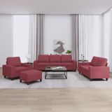 Vidaxl - 4-tlg. Sofagarnitur Weinrot Stoff