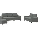Vidaxl - 3-tlg. Sofagarnitur Dunkelgrau Stoff